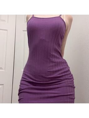 purple bodycon mini dress